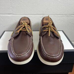 Sperry Top Sider 0195115 Boat Shoe Brown Leather 2 Eye Slip On Men's 11.5 Wide